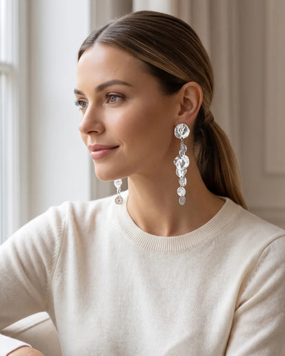 Marielle Hammered Drop Earrings Luxe