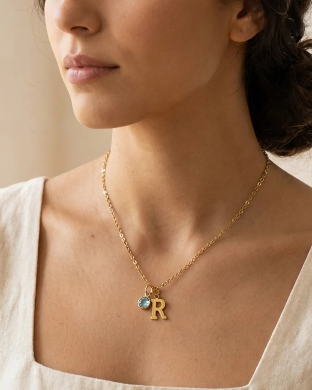 Isolde Initial Birthstone Necklace Signature