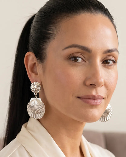 Maristella Statement Shell Earrings Luxe