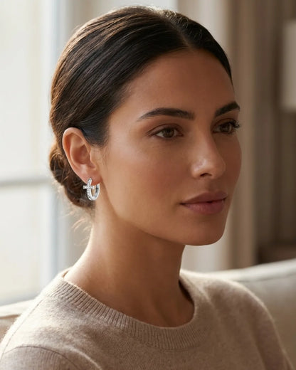 Adelaide Cross Hoop Earrings Faith