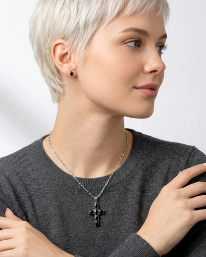 Esme Noir Cross Necklace Eternal