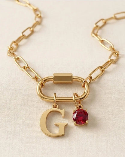Name & Birthstone Signature Necklace