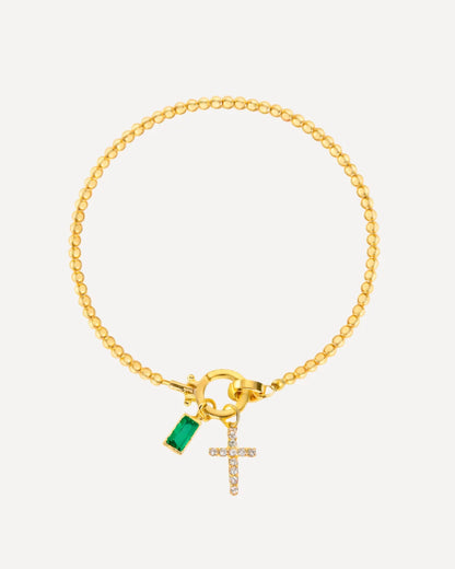 Icon Birthstone Cross Charm bracelet